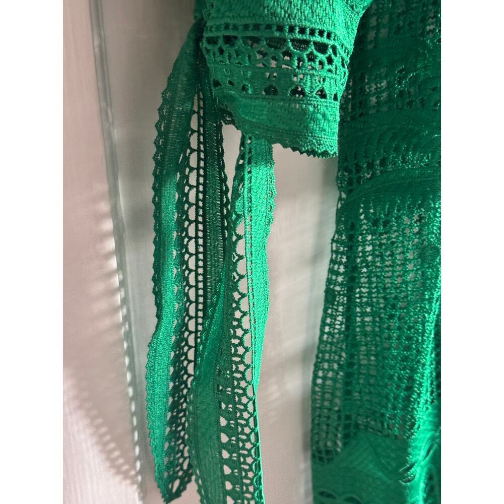 House of Harlow 1960 Green Guipure Lace Palace & Palm Maxi Coverup Dress - Picture 5 of 11